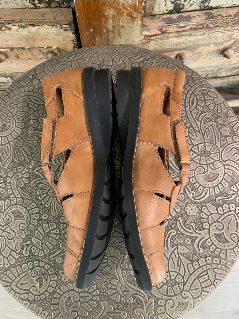Clarks Nikki Regatta Bendables Tan Brown Leather Closed-Toe Slip-Ons Loafers 7.5 - Picture 4 of 11